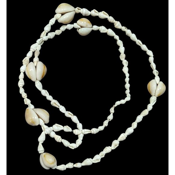 Vintage Beachy Cowrie Mixed Shell Necklace - Picture 1 of 4